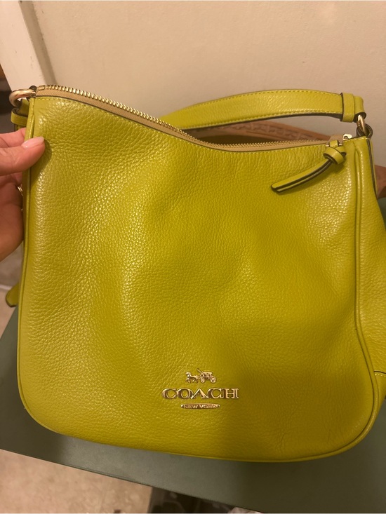 Coach Handbags - Coach Lime Green Pebbled Leather Shoulder Bag